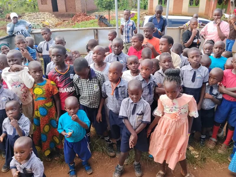 Children gathered at His Grace Junior School